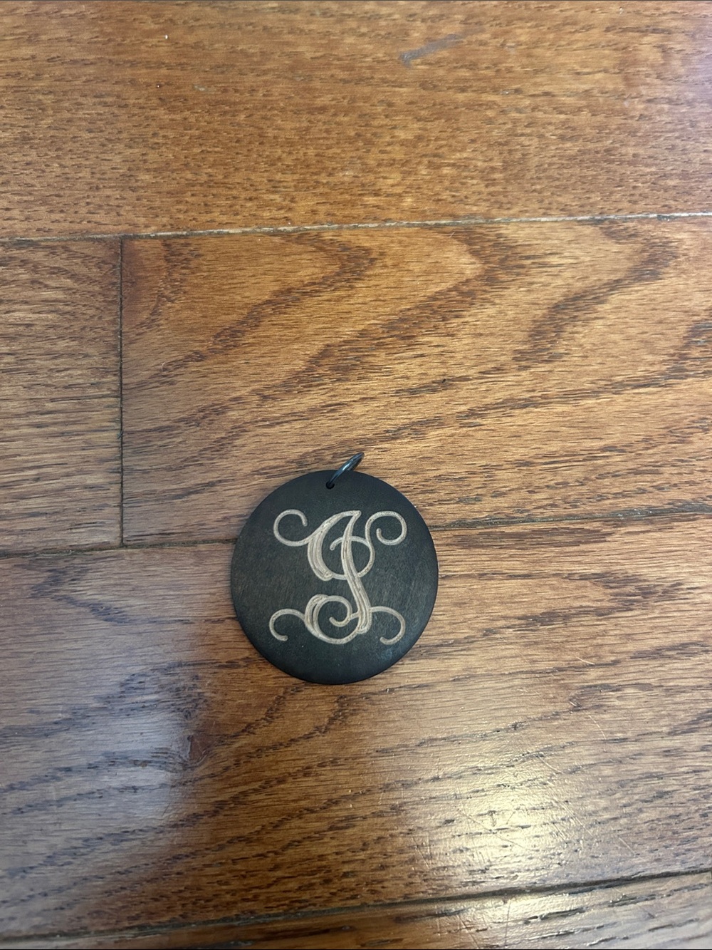 Source Unknown Black and Cream Monogram Pendant Necklace